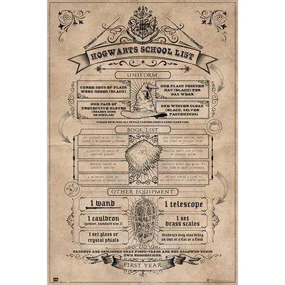 Erik Maxi-Poster Harry Potter Hogwarts-Schulliste 91,5 x 61 cm