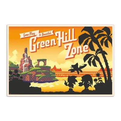 Erik Editores Poster Sonic The Hedgehog – Spielen Sie in der wunderschönen Green Hill Zone