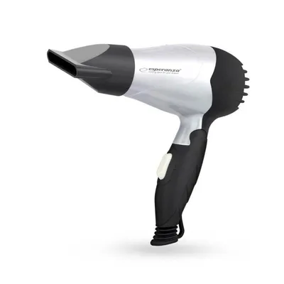 Reiseföhn Esperanza EBH002S 850W 2 Temperaturstufen 2 Geschwindigkeiten Kompakt Schwarz Silber