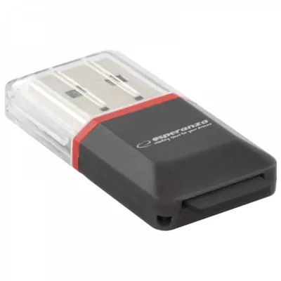Kartenleser Esperanza EA134K MicroSD MicroSDHC USB 2.0 Schwarz Silber Transparent