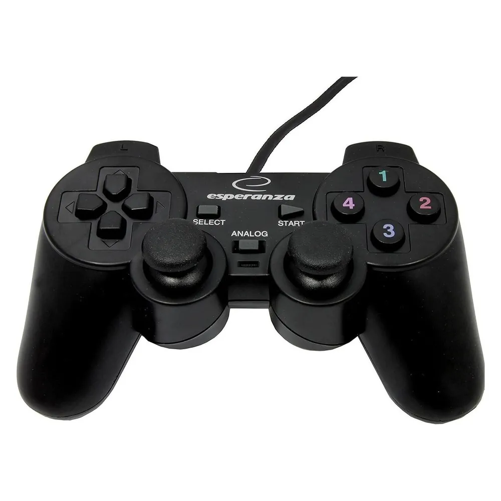 Gamepad Esperanza EG102 PC Playstation 3 Vibrationsfunktion USB Alámbrico Schwarz