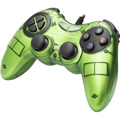 Gamepad Esperanza Fighter mit Vibration und 8-Wege-Dualpad PC PS2 PS3