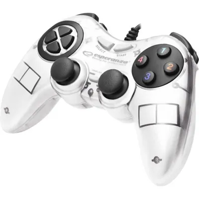 Gamepad Esperanza EGG105W Weiß mit Vibration USB für PC/PS2/PS3
