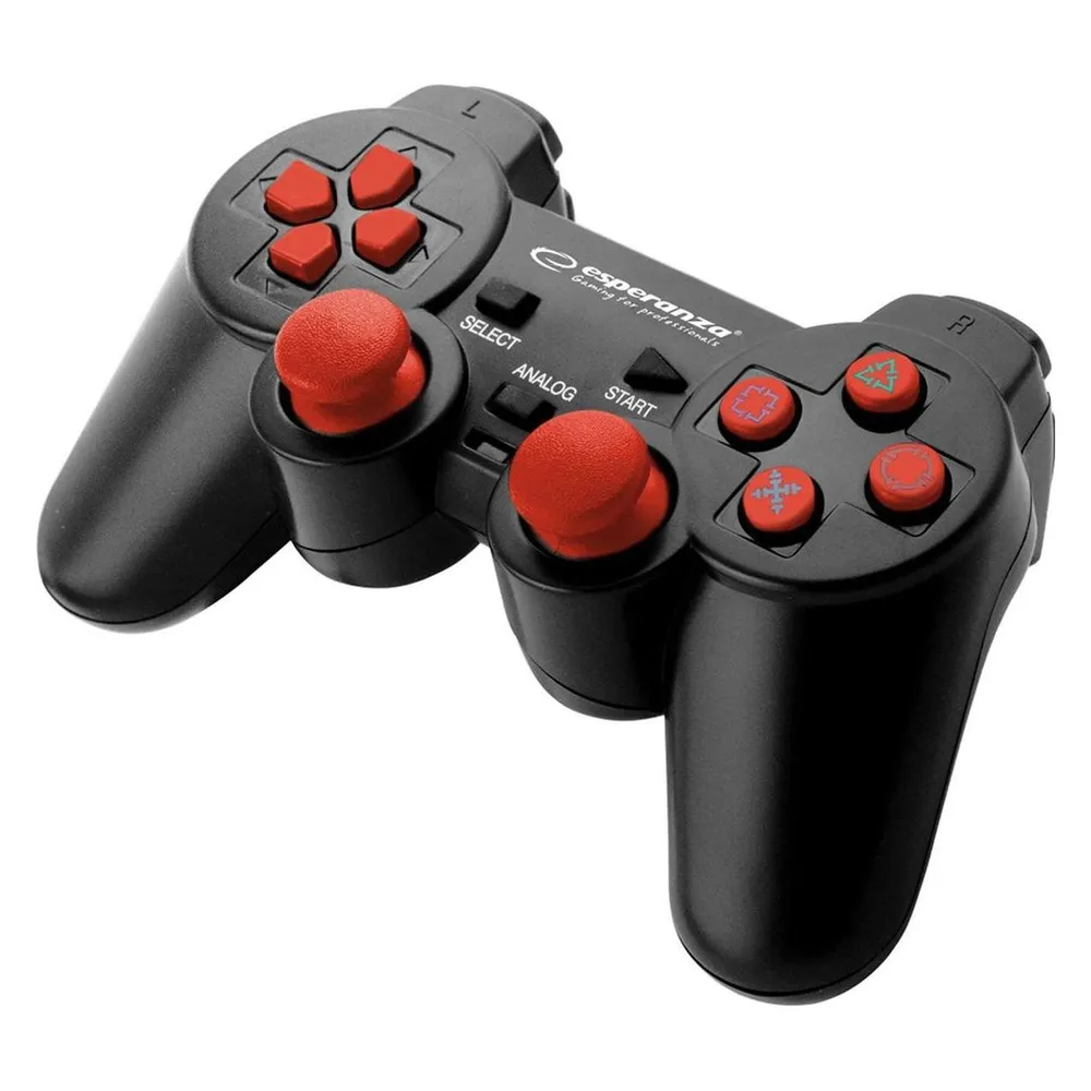Gamepad Esperanza EGG106R USB 2.0 kabelgebunden PC PS2 PS3 Schwarz Rot