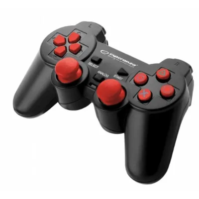 Gamepad Esperanza EGG106R USB 2.0 kabelgebunden PC PS2 PS3 Schwarz Rot