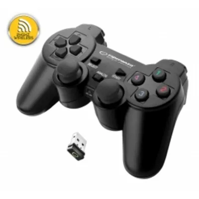 Gamepad Esperanza EGG108K PC PS3 12 Tasten D-Pad Analog USB Schwarz
