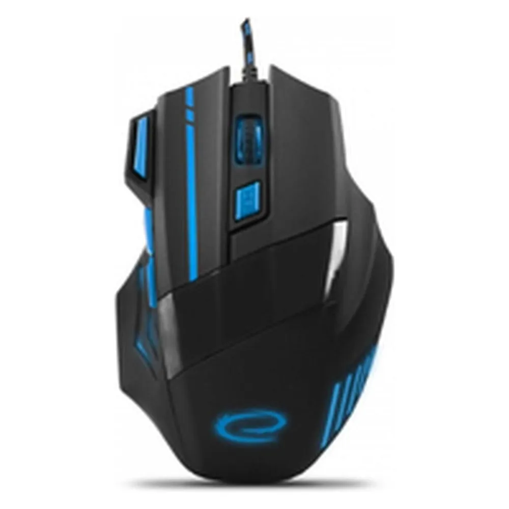 Ratón Esperanza EGM201B USB tipo A 2400 DPI Negro Azul Iluminación 7 botones