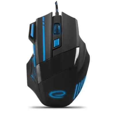 Ratón Esperanza EGM201B USB tipo A 2400 DPI Negro Azul Iluminación 7 botones