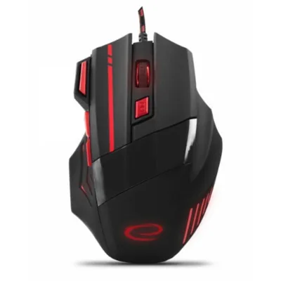 Maus Esperanza EGM201R USB kabelgebunden 2400 DPI Schwarz Rot 7 Tasten Beleuchtung