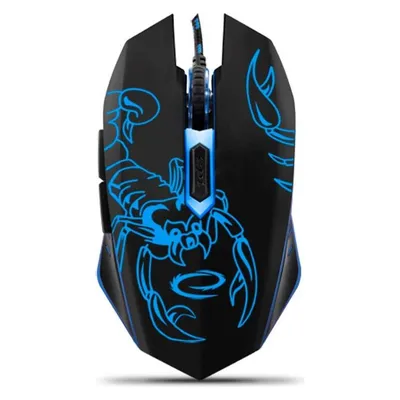 Maus Esperanza MX203 Scorpio USB 2400DPI Schwarz Blau RGB Gaming 6 Tasten