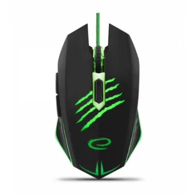 Ratón Esperanza EGM209G USB 2400DPI Negro Verde Iluminación 6 Botones