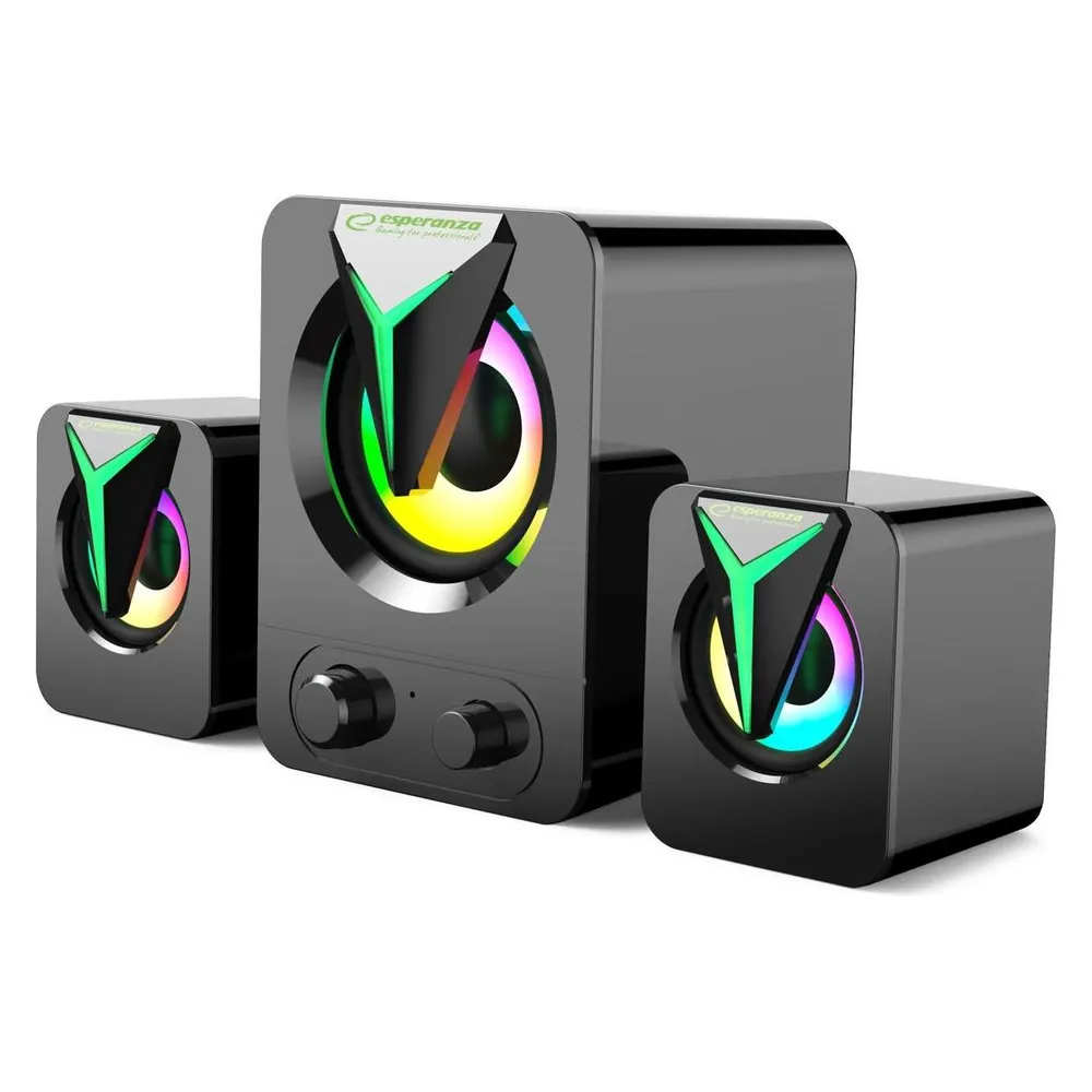 Lautsprecher Esperanza PC 2.1 USB 10W mit RGB-LED und Lautstärkeregelung