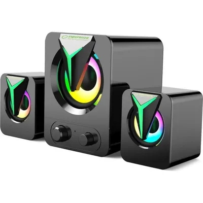 Lautsprecher Esperanza PC 2.1 USB 10W mit RGB-LED und Lautstärkeregelung