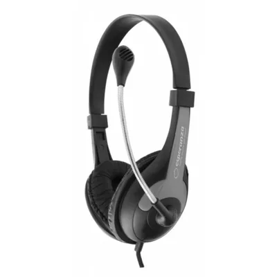Kopfhörer Esperanza EH158K mit 3,5-mm-Kabel für Anrufe und Musik schwarz grau