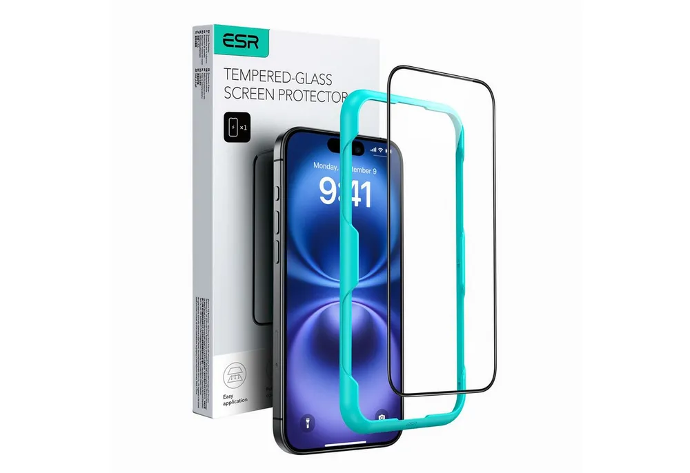 ESR Displayschutzglas Tempered-Glass Displayschutz für iPhone 16, iPhone 15, Starke Kratzfestigkeit, HD-Klarheit