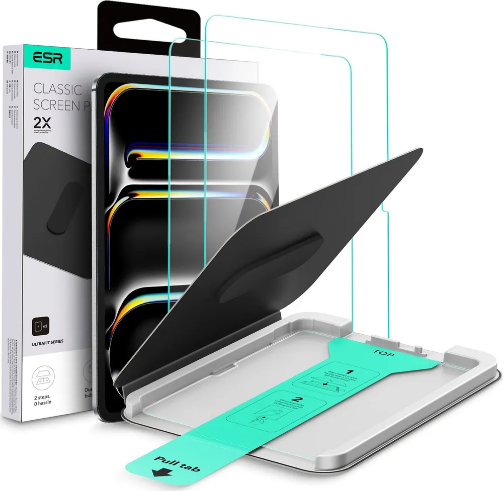 ESR Displayschutzglas Tempered-Glass für Apple iPad Pro 13" (2025 & 2024), 2 Stück, 2er Pack, Kratzfest, Stöße bis 15kg