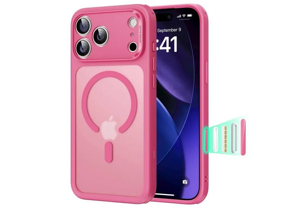 ESR Handyhülle Classic Hybrid HaloLock Case für iPhone 17 Pro Max, Kamerasteuerung Taste, 3,3m Fallschutz, 1,5kg Magnetkraft