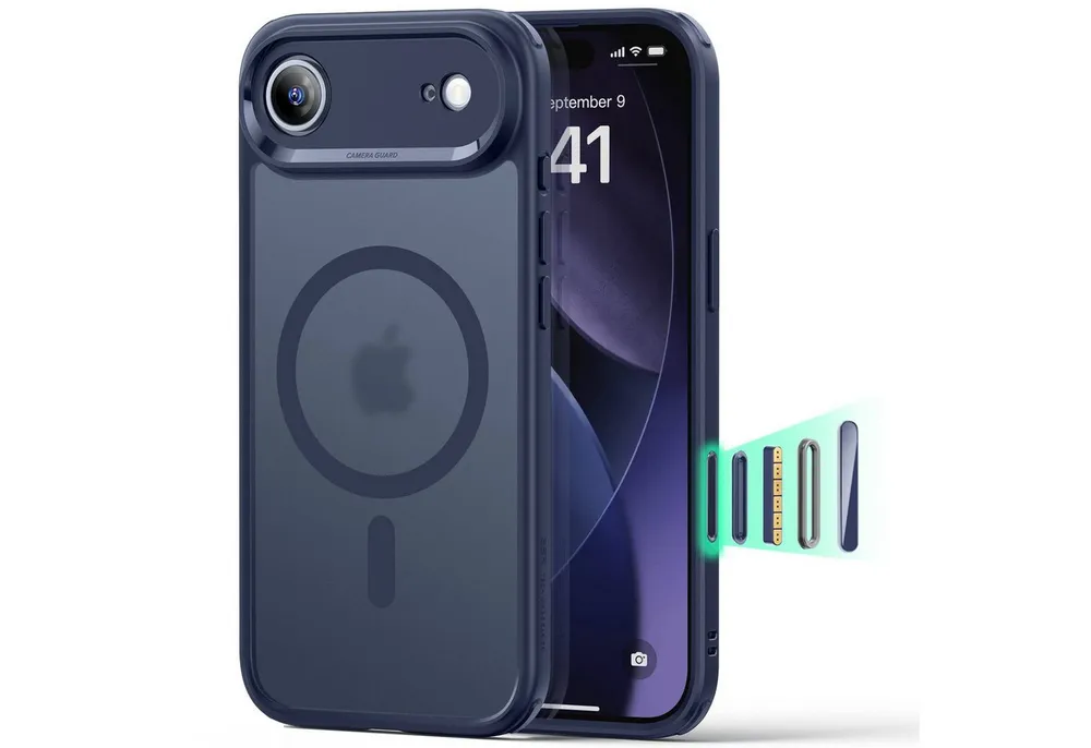 ESR Handyhülle Classic Hybrid HaloLock Case für iPhone 17 Air, Kamerasteuerung Taste, 3,3m Fallschutz, 1,5kg Magnetkraft