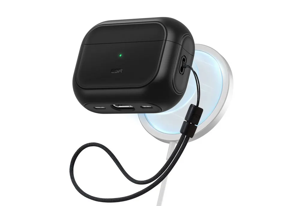 ESR Kopfhörer-Schutzhülle Orbit Hybrid HaloLock Case für AirPods Pro (2023 - 2019), Robuster Hybrid-Schutz, Praktische Handschlaufe