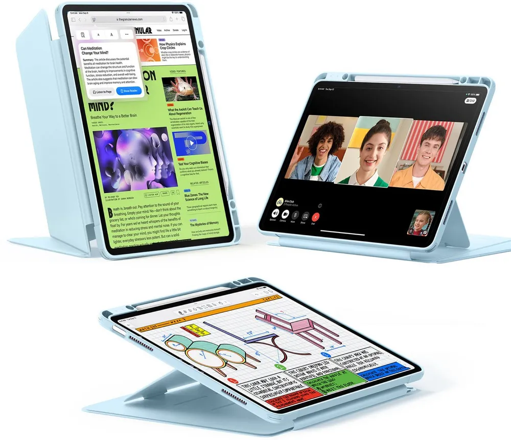 ESR Tablet-Hülle Flip Hybrid Case Apple iPad Air 13" (M4 2026 & M3 2025 & M2 2024) 13", 3 Querformat-Modi, "Wake-/Sleep-" Funktion