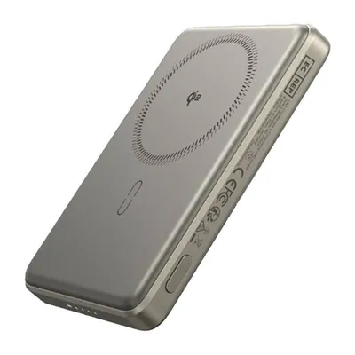 Externer Akku ESR Qi2 MagSlim 5000 mAh magnetisch Sandfarben