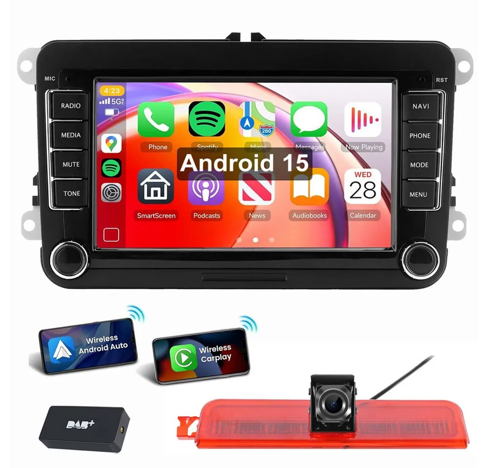 ESSGOO 7"/9" Für VW Caddy Life 2K Facelift Mit Rückfahrkamera Bremsleuchte Autoradio (RDS, Digitalradio (DAB), FM, AM, Apple Carplay Android Auto GPS Navi WIFI BT SWC)