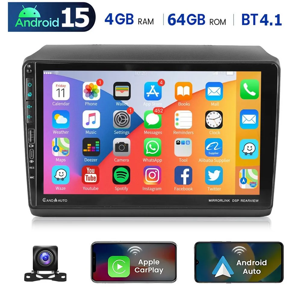 ESSGOO DAB+ Android 15 Für Citroen Jumper Fiat Ducato Peugeot Boxer Carplay Autoradio (RDS, 4+64GB(optional), DAB (optional), FM, AM, DAB+ (optional), Carplay Android Auto Bluetooth EQ USB GPS Navi WIFI Touchscreen)