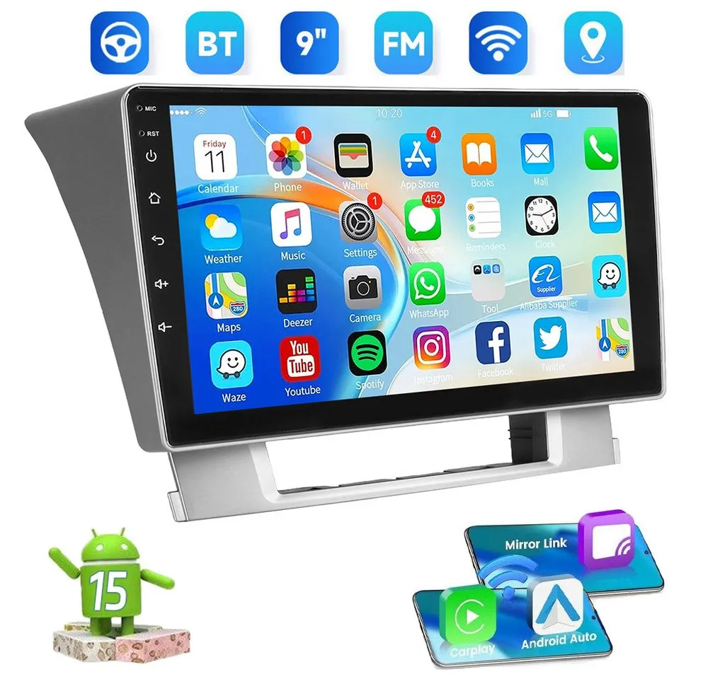 ESSGOO DAB+ Android 15 Wireless Carplay Für Opel Astra J 2010-2014 GPS Navi Autoradio (DAB+ (optional), 4+64GB(optional), RDS, AM, FM, Carplay Android Auto Bluetooth EQ USB GPS Navi WIFI Touchscreen)