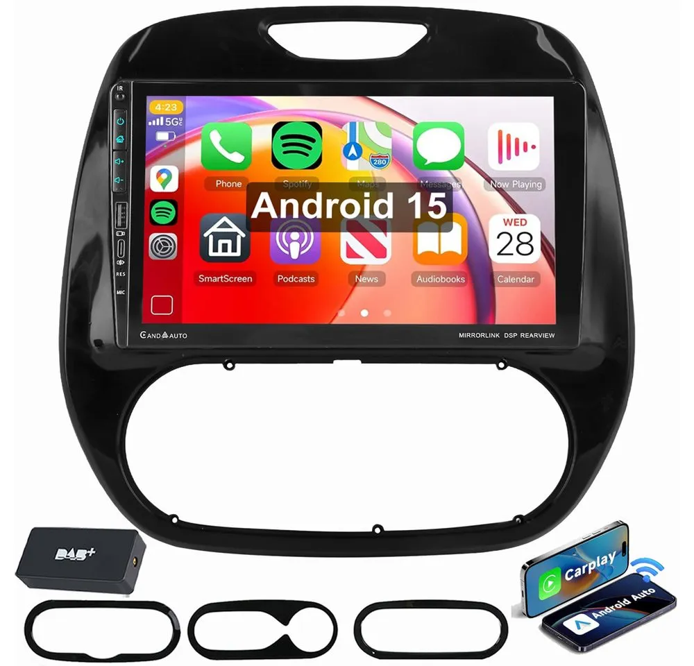 ESSGOO Für Renault Captur MK1 2013-2019 Carplay Type-C GPS Navi Autoradio (RDS, Digitalradio (DAB), FM, AM, Apple Carplay Android Auto Navi WIFI Mirror Link SWC RDS)