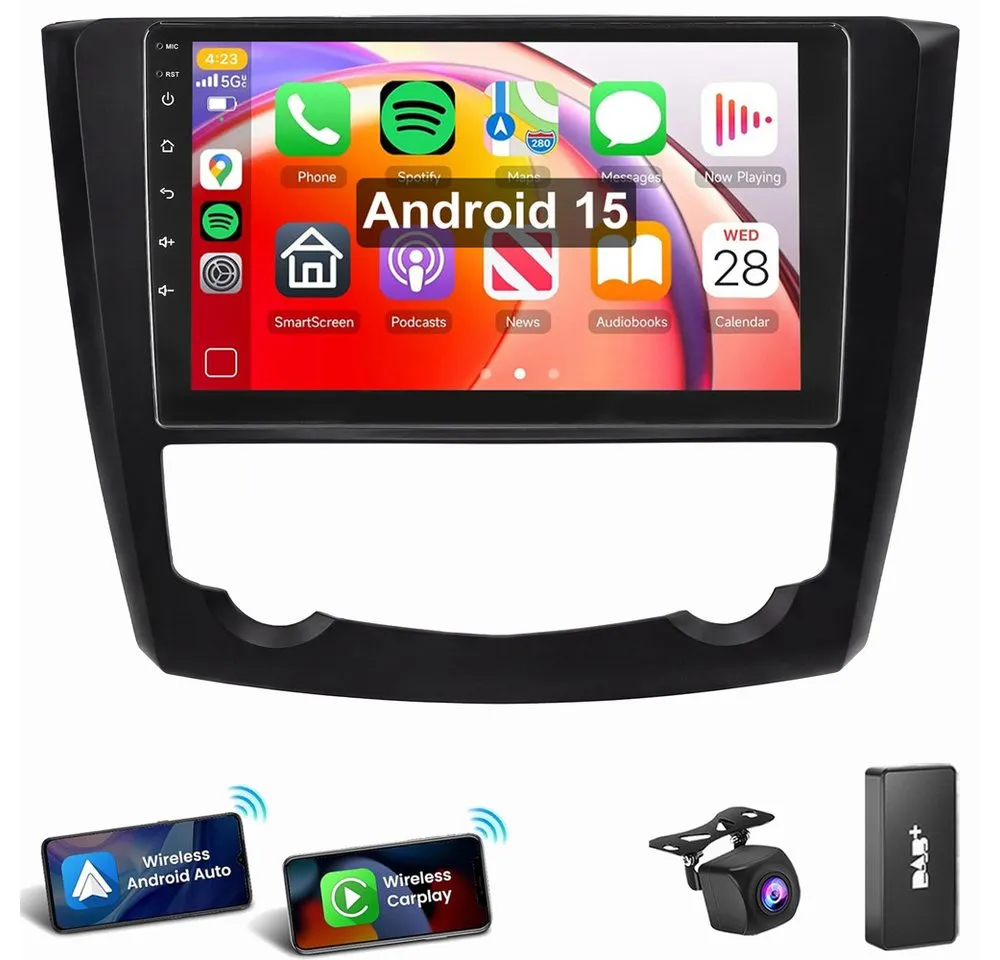 ESSGOO Für Renault Kadjar 2015-2019 Android 15 Carplay Navi WIFI Autoradio (RDS, Digitalradio (DAB), FM, AM, Apple Carplay Android Auto SWC EQ BT)