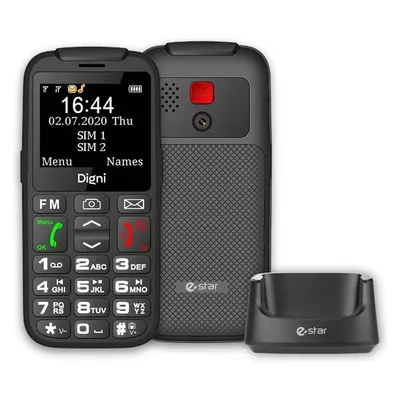 Estar Digni Talk Senior Phone Dual SIM Juodas Juodas