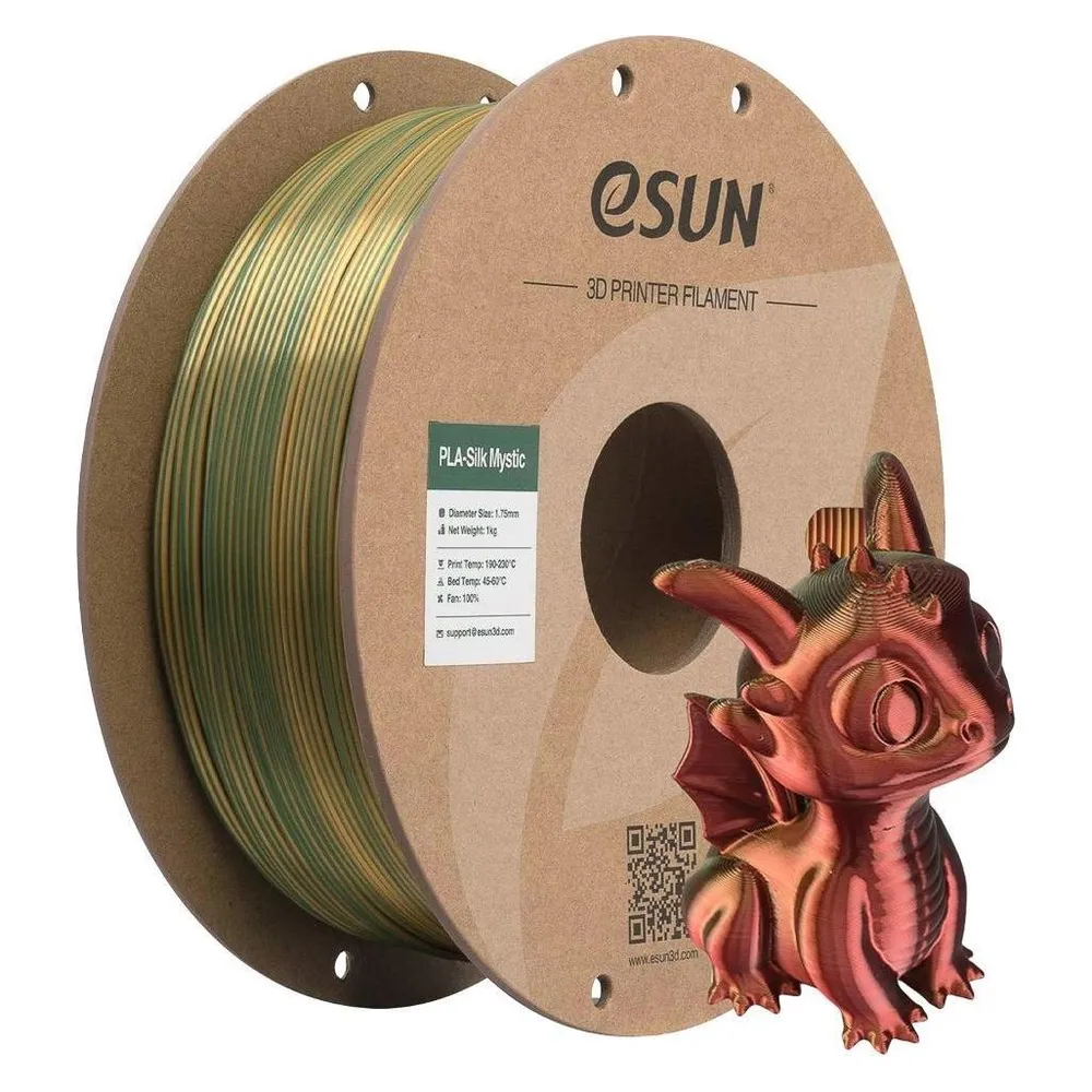Filament PLA Silk eSUN EPLA-SILK MYSTIC Cold Red Green 1