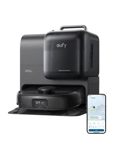 eufy Saugroboter Omni E28 HydroJet Tiefenreinigers,20000pa, mit Beutel, mit Wischfunktion, All-in-One-Station, App Control