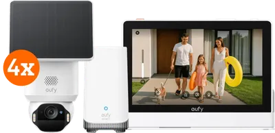 eufy SoloCam E42 4er-Pack + HomeBase 3 + Smart Display E10