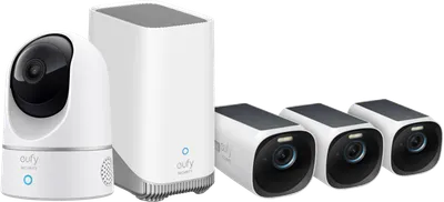 eufyCam 3 3er-Pack + eufy Indoor Cam 2K Pan & Tilt