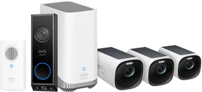 eufyCam 3 3er-Pack + Video Doorbell E340 + Chime