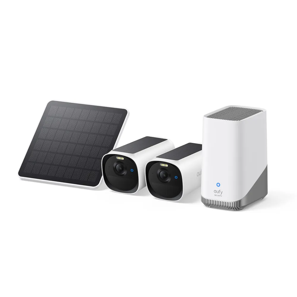 eufyCam E40 Starter-Set 2+1 - Kamera mit HomeBase 3 und Solarpanel - Weiß