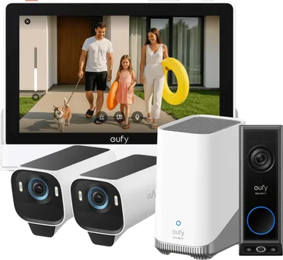 eufyCam S3 Pro Doppelpack + HomeBase 3 + Doorbell E340 + Smart Display E10