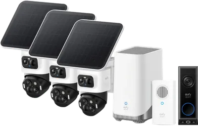 eufyCam S4 3er-Pack + HomeBase 3 + Video Doorbell E340 + Chime