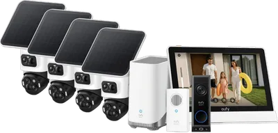 eufyCam S4 4er-Pack + HomeBase 3 + Video Doorbell E340 + Smart Display E10