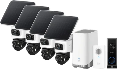eufyCam S4 4er-Pack + HomeBase 3 + Video Doorbell E340 + Chime