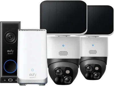 eufyCam SoloCam S340 Doppelpack + HomeBase 3 + Video Doorbell E340