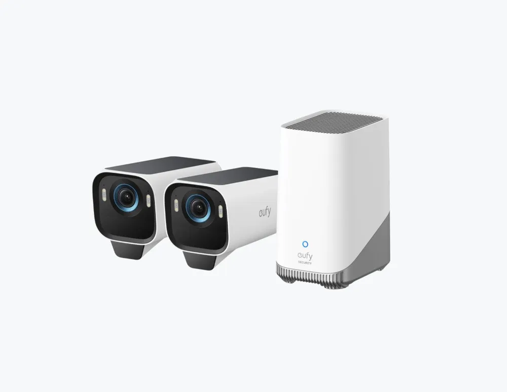eufy Security Überwachungskamera S3 Pro Kamera-Set, 4K Kabellose Solar-Überwachungskamera Außen (Außenbereich, 2-tlg., 4K-Auflösung, verbesserte Farb-Nachtsicht, SolarPlus 2.0)