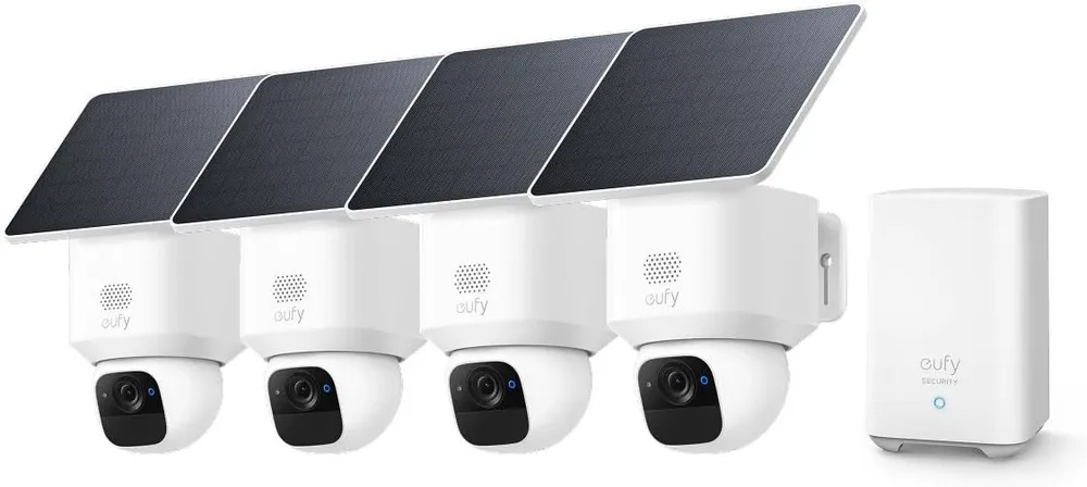 eufy Security Überwachungskamera eufy eufyCam E30 2K Kabellose Solar-Überwachungskamera Außen (Außenbereich, 4-tlg., 360°-Ansicht, 2K-Auflösung)