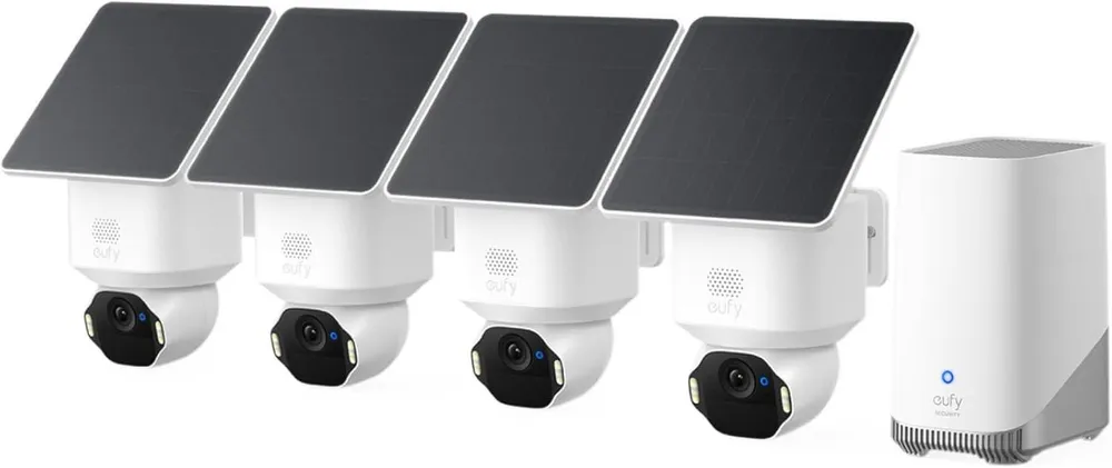 eufy Security Überwachungskamera eufy eufyCam E42 4K Kabellose Solar-Überwachungskamera Außen (Außenbereich, 4-tlg., E42, Lokale Aufzeichnung)