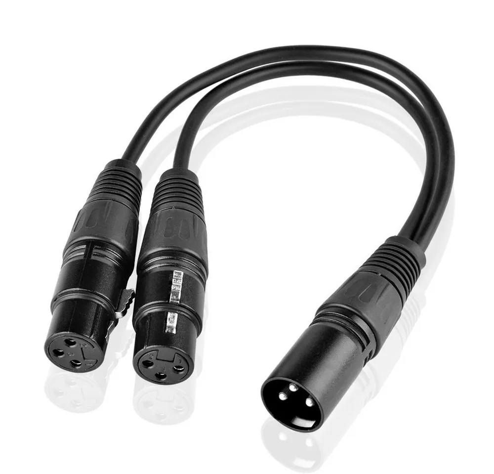 euroharry 30cm Mikrofon Stecker Kabel 3pin XLR Male to Dual 2 XLR Female Stecker Audio- & Video-Kabel