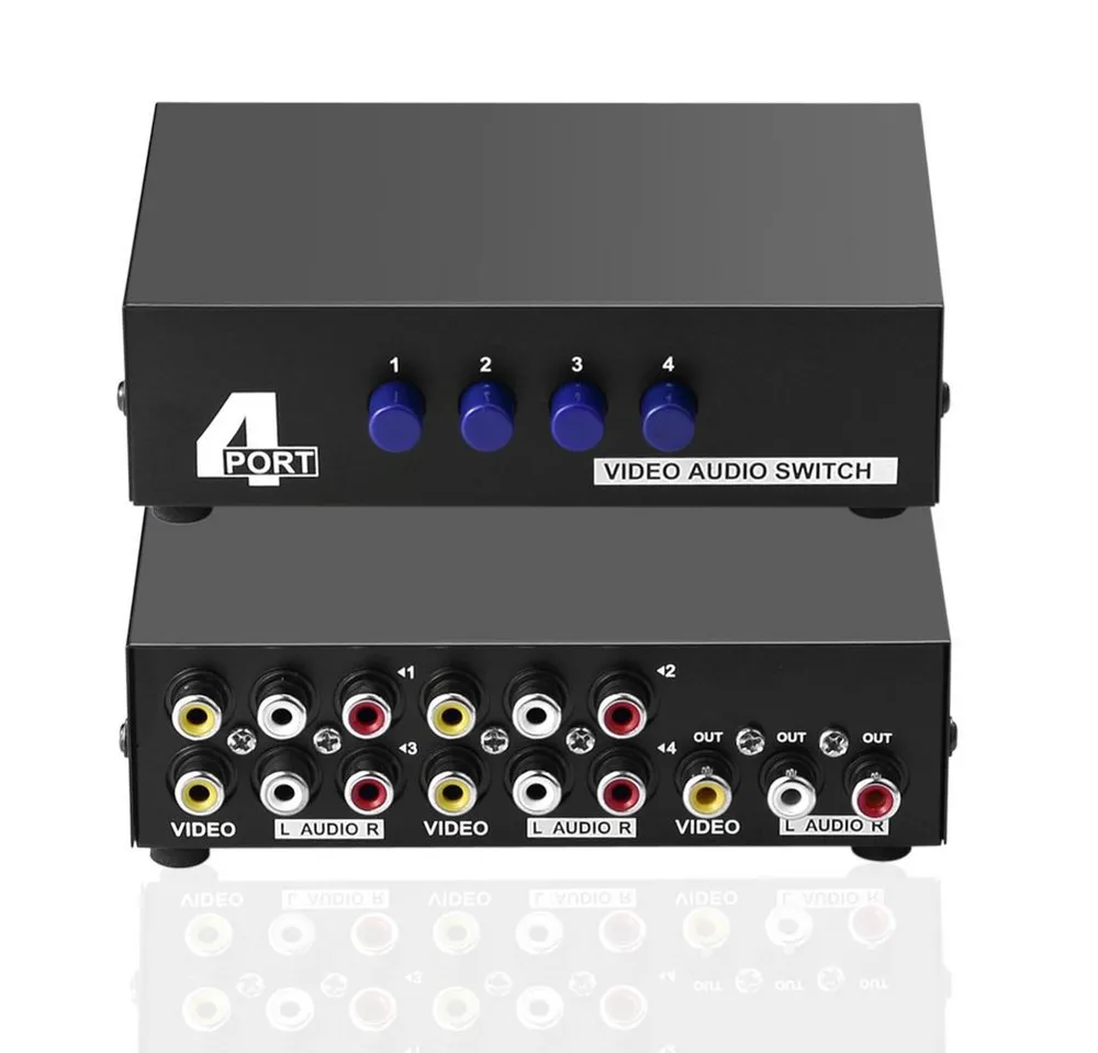 euroharry Audio / Video Matrix-Switch 4 Switch 4 in 1 heraus Audio Video Splitter für DVD STB Spielkonsolen