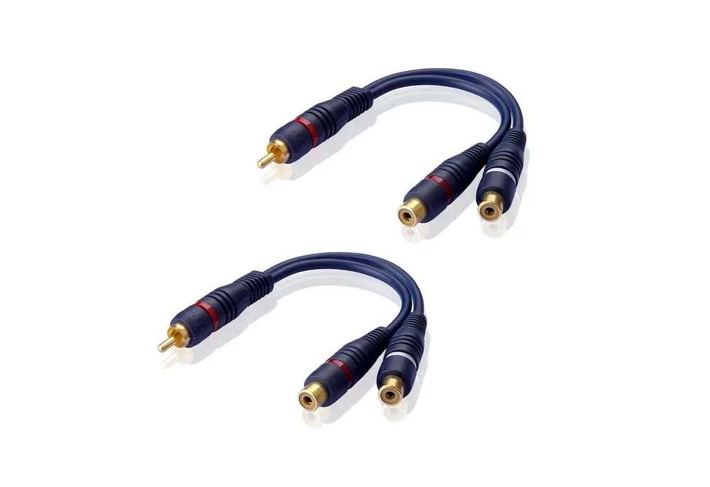 euroharry RCA Stecker auf Dual RCA Buchse Cinch 15cm Audio-Kabel Audio- & Video-Adapter