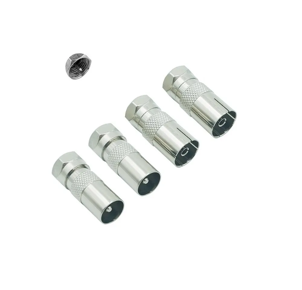 euroharry SAT Antenne Adapter 2 Stück IEC Stecker und Buchse auf F Stecker Adapter