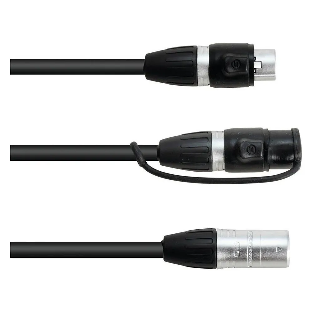 Eurolite Adapterkabel DMX IP XLR 3pol(M)/2xIP XLR 3pol(F)